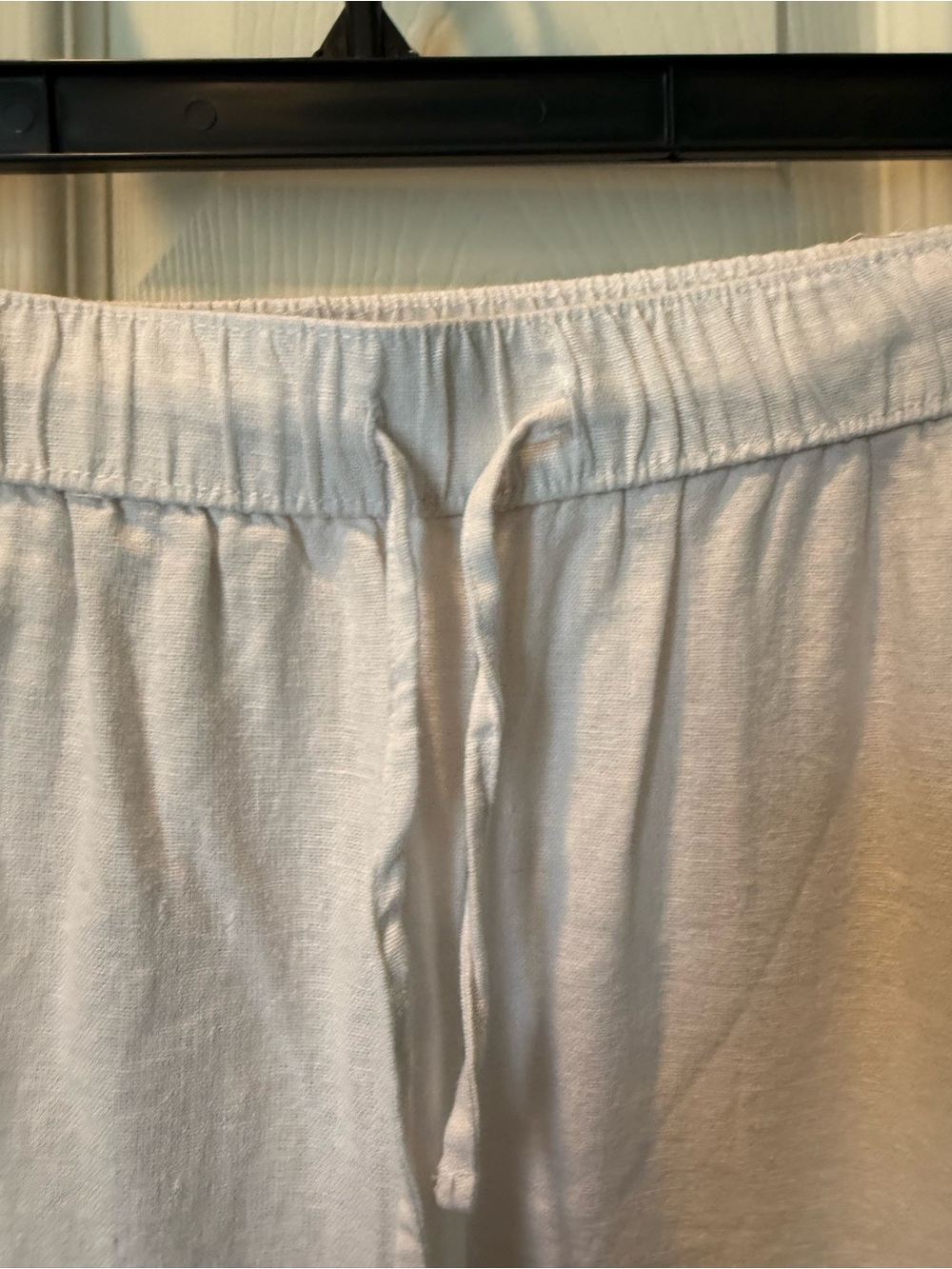 # Kim Rogers White Cropped Linen-blend Drawstring Pants - Picture 3 of 8